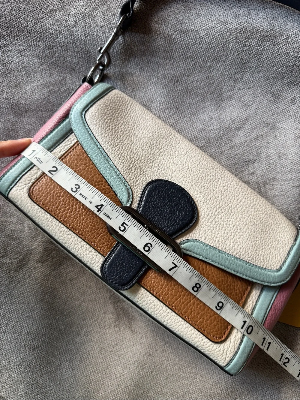 COACH Jade Shoulder Bag in Colorblock Pebble Leather 2730